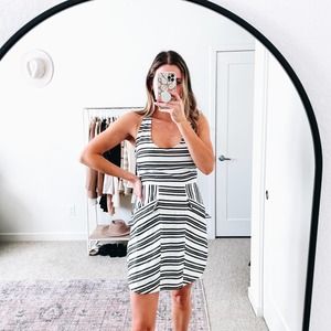 ALC B&W Halter Stripe Mini Dress